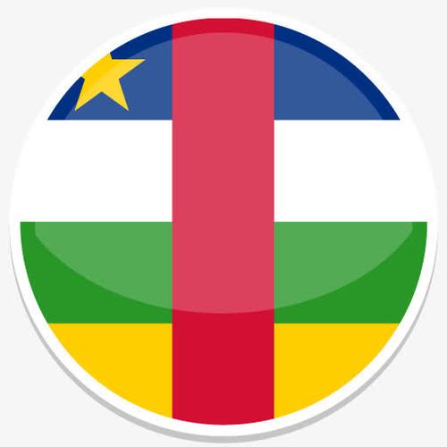 中央非洲平圆世界国旗图标集