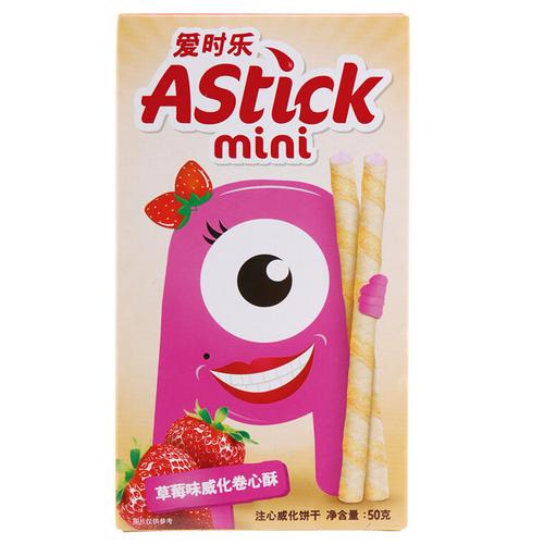 【国美自营】印尼进口 爱时乐(astick)草莓味威化卷心酥(注心威化饼干
