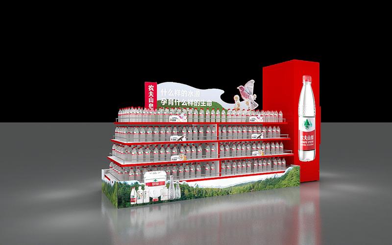 农夫山泉超市水堆设计3d效果图