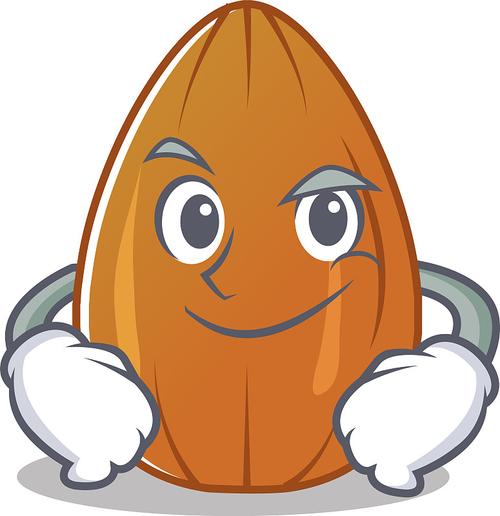龇牙咧嘴的杏仁坚果卡通人物