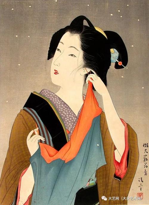 大众艺术网浮世绘名家弟子后誉为宫廷画家日本著名画家镝木清方kiyo