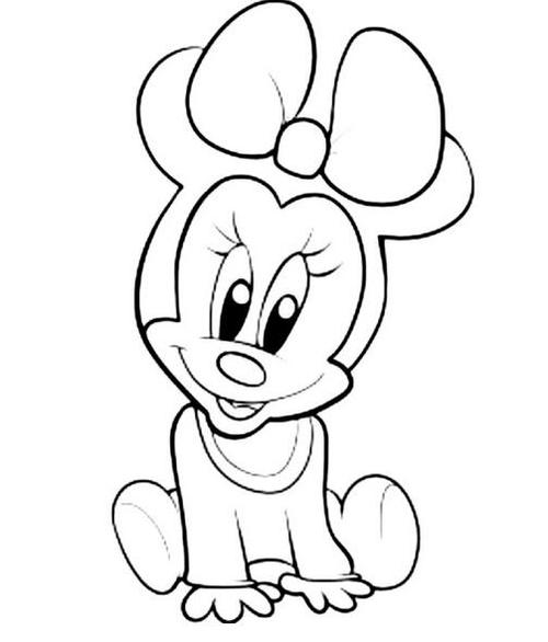 可爱的米妮迪士尼卡通人物简笔画米老鼠简笔画