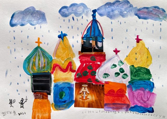 充满现代艺术风格的阿拉伯城堡儿童画