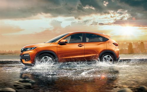 本田xr-v suv橙色汽车在水中 壁纸 - 1280x800