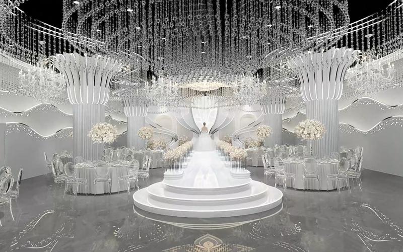 婚礼水晶厅婚礼堂设计效果图su 3d设