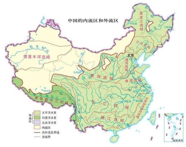 中国内流区和外流区划分