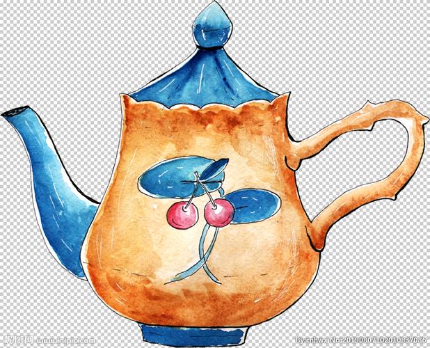 茶壶简笔画带色茶壶简笔画图片彩色茶壶简笔画卡通手绘简笔画茶壶茶杯