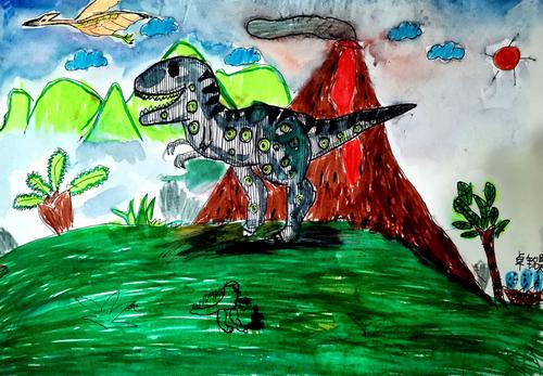 提高班想象画《恐龙世界》2020.12.27