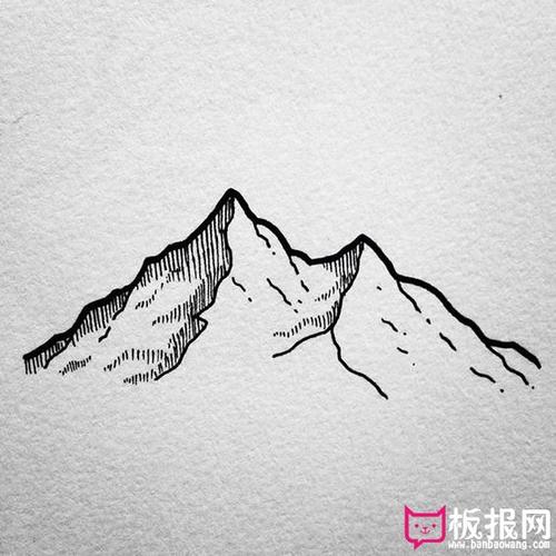 伴宝网 简笔画 风景简笔画     日本第一大高峰,横跨静冈县和山梨县的