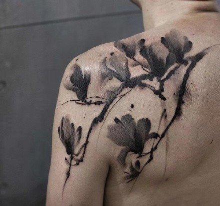 漂亮的水墨中国风纹身图案一组12张