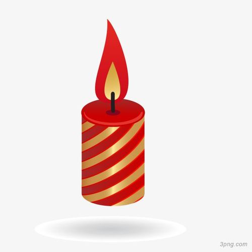 卡通红色的蜡烛设计png素材透明免抠图片-节日元素