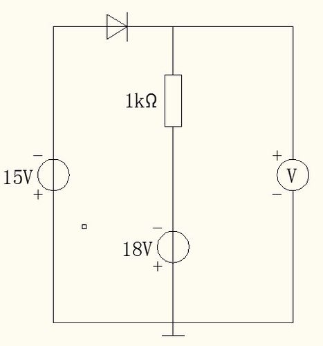 在如图所示的二极管电路中,设二极管是理想的,且电压表内阻无限大,则