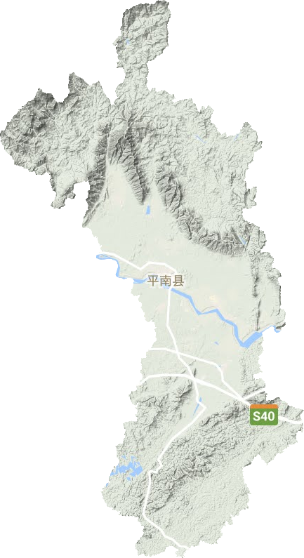 平南县高清地形地图