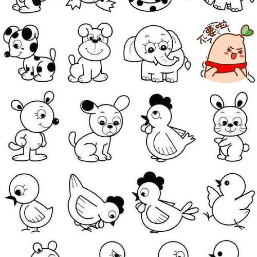 100种可爱动物简笔画100种可爱动物简笔画彩色
