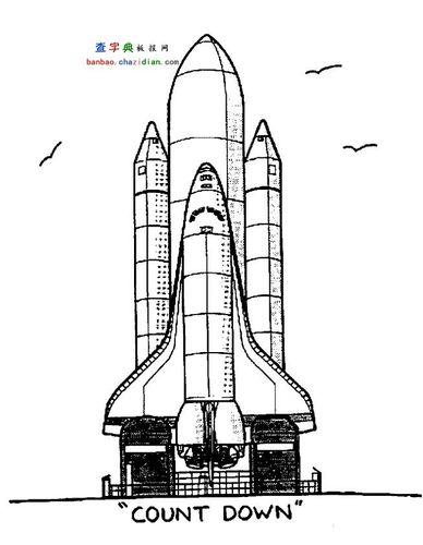 火箭汽车卡通简笔画大图