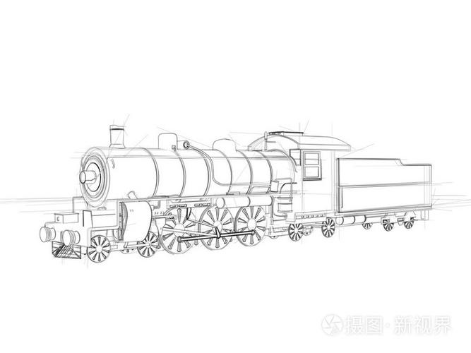 illustation的一辆蒸汽机车