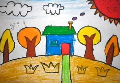 儿童画秋天景色简笔画我的家乡