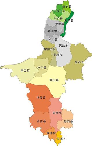 宁夏回族自治区行政区划图