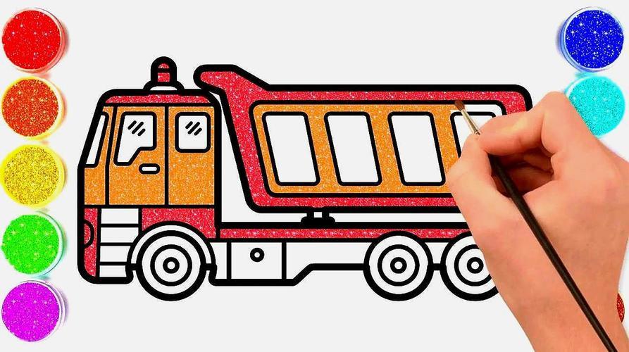趣味简笔画diy教小朋友这样画大卡车既简单又漂亮大货车简笔画教程