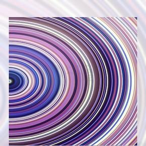 紫色渐变光效圆形光圈深色背景彩色花剪纸新年春节背景屏幕故障抽象