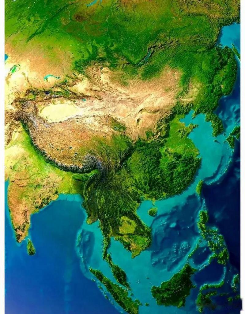 图一亚洲3d地形图图二中国现在3d地形图图三清朝前期(1820年)形势图