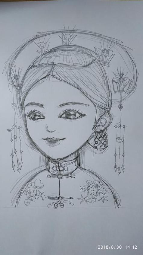 中国古代公主简笔画简笔画古代公主简单又漂亮古代公