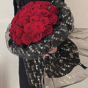 手工玫瑰花包装纱网纱图片