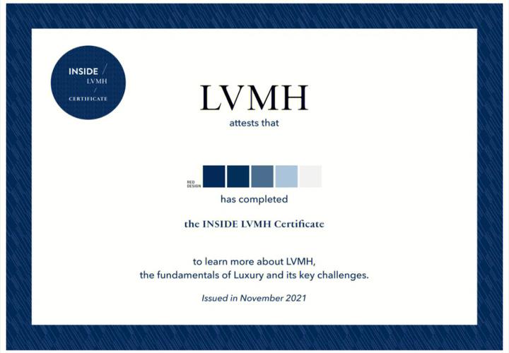 inside lvmh certificate ✅