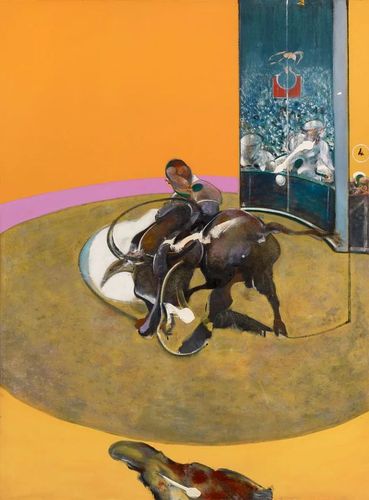 弗朗西斯·培根《斗牛1》,油画,197.7×147.8cm,1969年