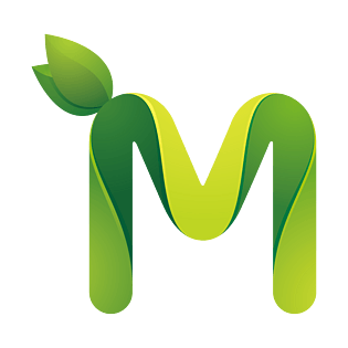 绿色环保叶子字母字体m
