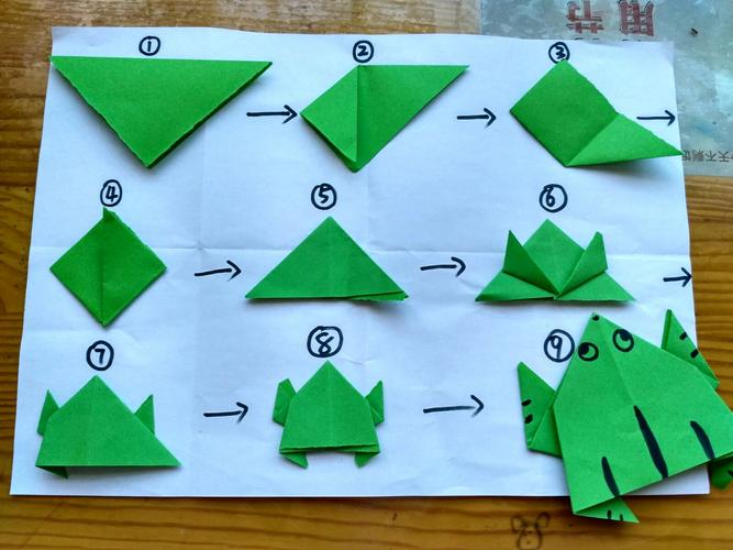 为了让孩子们更直观了解折纸青蛙,老师们提前准备