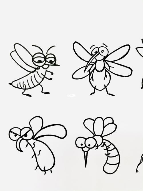 蚊子简笔画嗡嗡嗡 简笔画图片大全-普车都