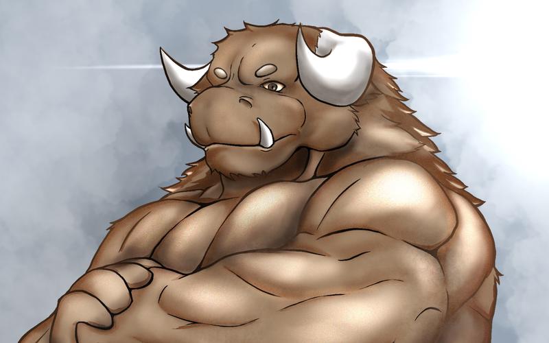 【furry】画一只筋肉牛头人～_哔哩哔哩_bilibili