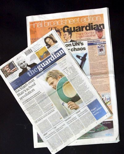 据路透社6月13日消息,英国报纸《卫报》将从2018年起从大开版改成小报