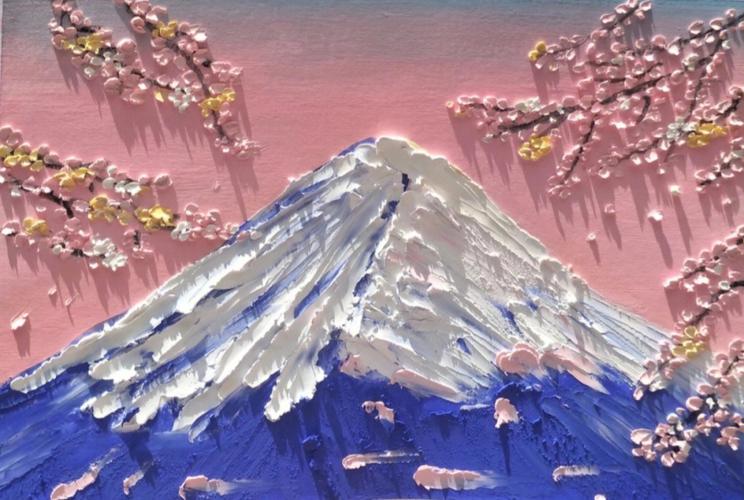 油画棒富士山