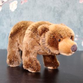 棕熊毛绒公仔 外贸出口美国仿真野生动物毛绒玩具 灰熊毛绒玩偶