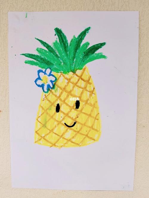 一看就会画的油画棒菠萝水果宝宝
