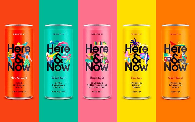 here&now系列冰茶和咖啡饮品创意包装-产品包装设计参考-四喜亮点包装