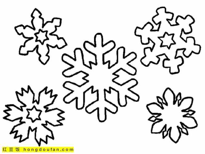 11张不同形状的圣诞节雪花剪纸模板图片免费下载-红豆饭小学生简笔画
