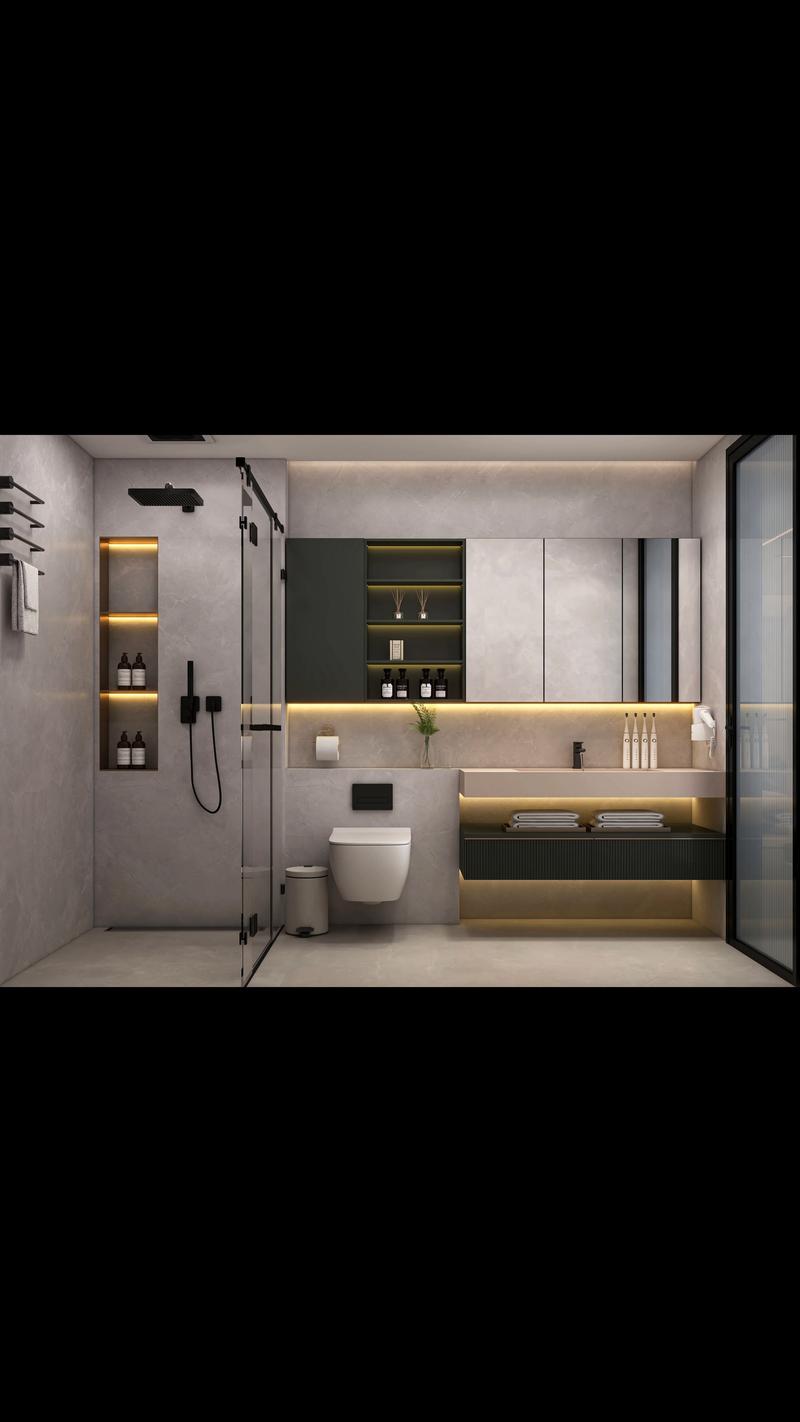 这样简约的现代风格浴室柜你喜欢吗.简单的配色,高级又耐看 暗 - 抖音
