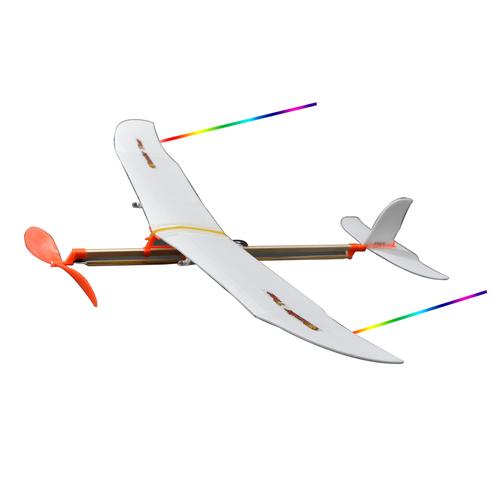 天堂鸟闪光飞机 橡筋动力滑翔机模型飞机拼装益智diy航模少儿启蒙