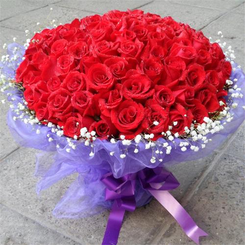 【花袭人鲜花速递图片】花之恋 鲜花速递全国 99朵红玫瑰花束情人节