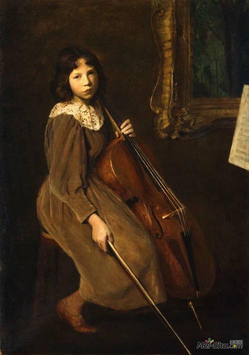 《年轻的大提琴手》利亚·卡伯特·佩里(lilla cabot perry)高清作品