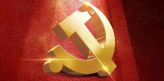党徽:为镰刀和锤子组合的图案.党旗:为旗面缀有金黄色党徽图案的红旗.