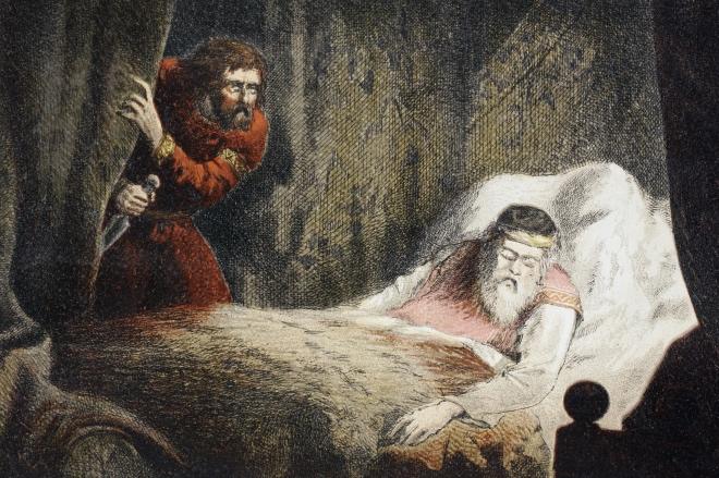画家绘制和蚀刻的麦克白谋杀苏格兰国王场景. (ic photo/图)