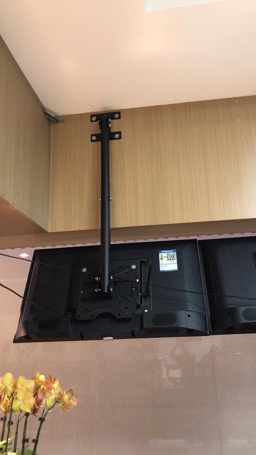 电视吊架显示器吊架天花板吊顶架吊杆挂架支架调节45度倾斜32寸晒单图