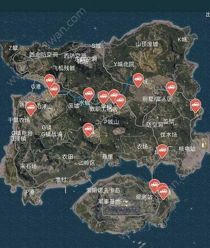 和平精英海岛地图刷车点在哪 海岛地图刷车点汇总[多图]-攻略-68游戏