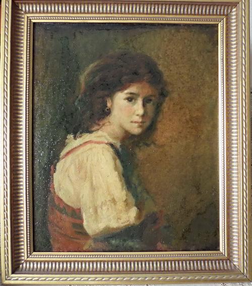 请问这是哪位画家临摹的油画《意大利小女孩》?