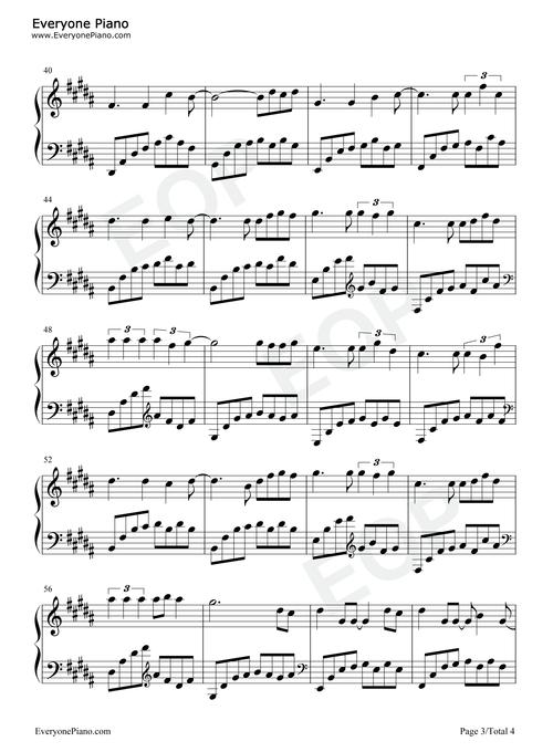秋的思念-赵海洋五线谱预览3-钢琴谱文件(五线谱,双手简谱,数字谱