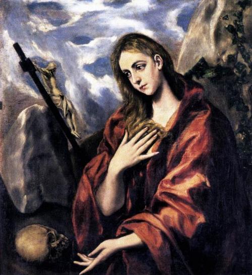 玛丽·抹大拉的忏悔, 油画 通过 el greco (doménikos theotoko